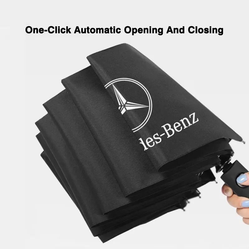 Car Logo Umbrella Car Windshield Sunshade Car Umbrellas For Mercedes Benz A B C E S R V Class CLA GLA GLC GLK SLK W204 W205 W212 W213 Automatic Folding Windproof Sunshade