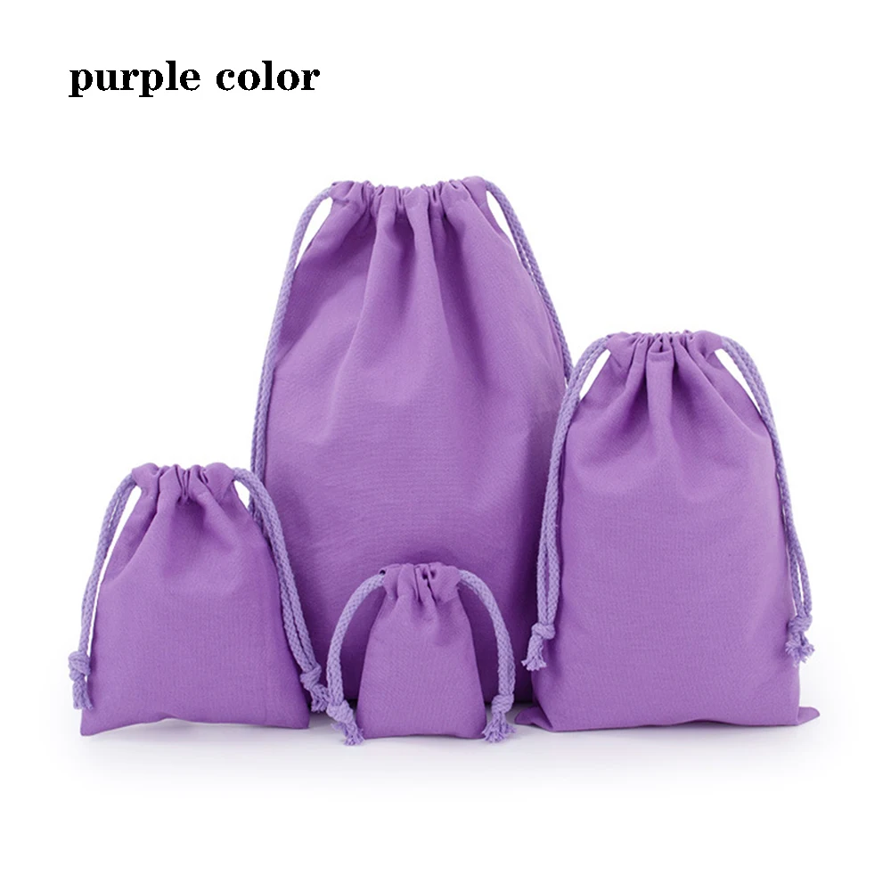 Versatile Cotton Canvas Drawstring Tote Bag - Portable and Foldable Organizer
