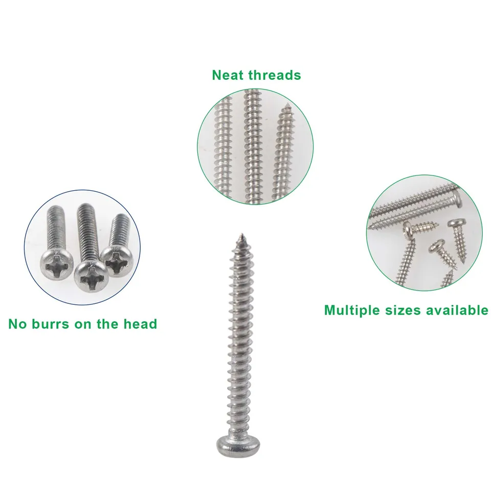 Set 400 Viti Autofilettanti M3 - Acciaio Inox 304, Testa Piatta, Lunghezze 6-30mm, Scatola Inclusa - Foto 6