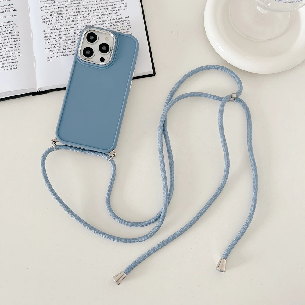 Crossbody Lanyard Strap Silicone Phone Case – Shockproof Soft Cover