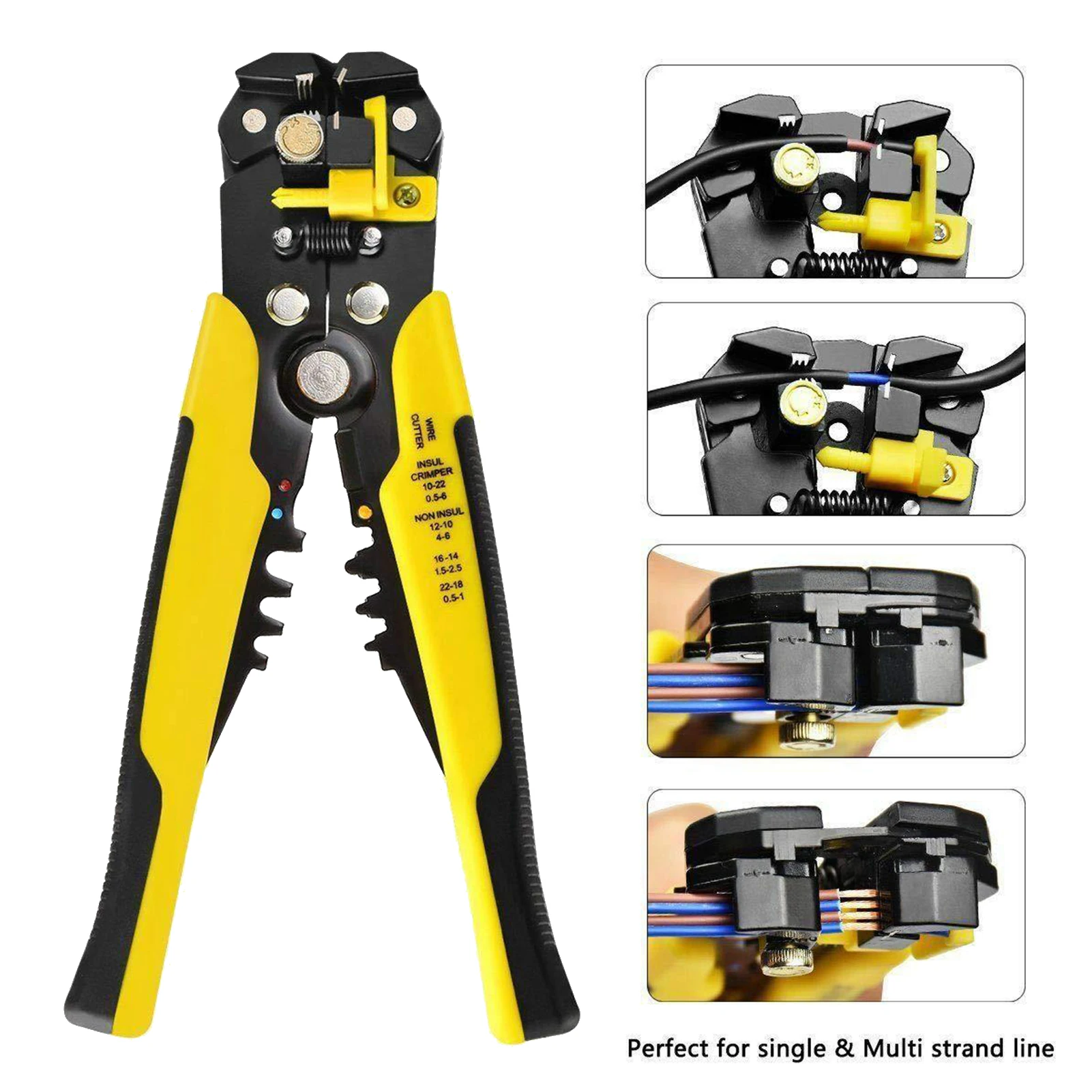 Automatic Cable Wire Stripper Terminal Electric Cutter Crimper Stripping Pliers 