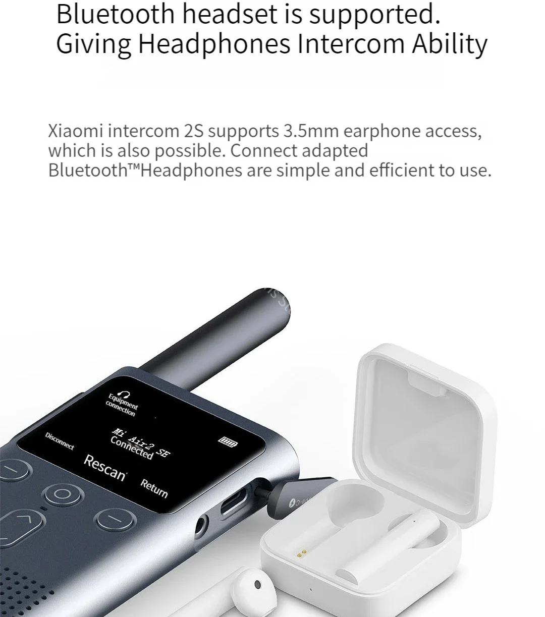 Xiaomiセット Newest Original Xiaomi Walkie Talkie 2S Super Thin Location
