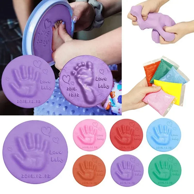 2025 New baby Soft Foam Modeling Clay Air Drying Clay Babys Handprint Footprint Nursery Decorations Best New Mom Gifts