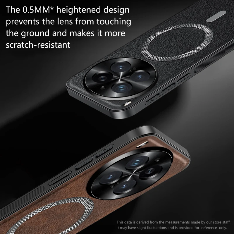 Luxury Leather Texture Magnetic Case - Wireless Charging Compatible, Business Style Bumper Back Cover