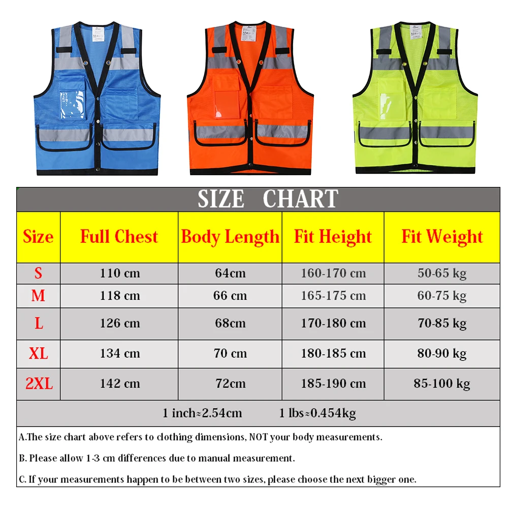Hi Vis Safety Vest Reflective Surveryor Orange Mesh Safety vest Jacket High visibility work wear reflective vest safety vest high visibility vest