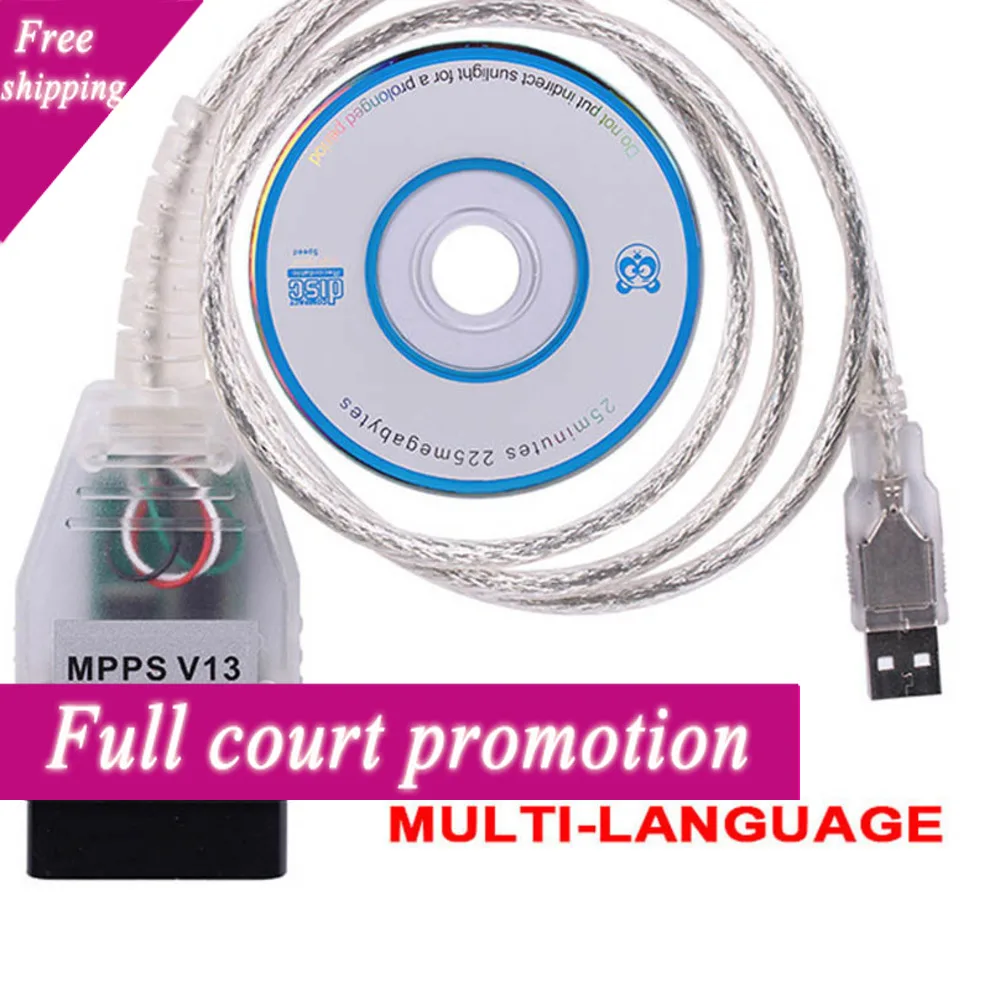 

2024 Newst MPPS V13.02 V13 K CAN Flasher Chip Tuning ECU Programmer MPPS V13 OBD2 16Pin To USB Interface Auto Diagnostic Cable