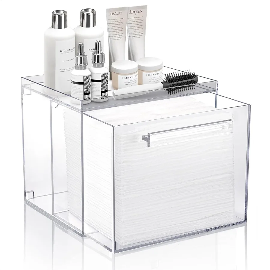 Acrylic Facial Towels Storage Box Makeup Organizer
