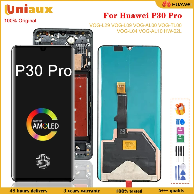 6.47 "Amoled Originale Per Huawei P30 Pro P Lcd Vog-L29 Vog-L09 Vog-L04 Display Touch Screen Digitizer Assembly P30Pro Lcd