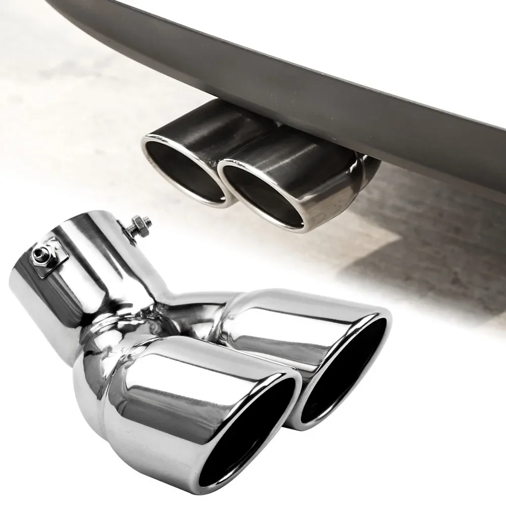 Stainless steel exhaust port, inlet 73mm, outlet 76mm, double exhaust ...