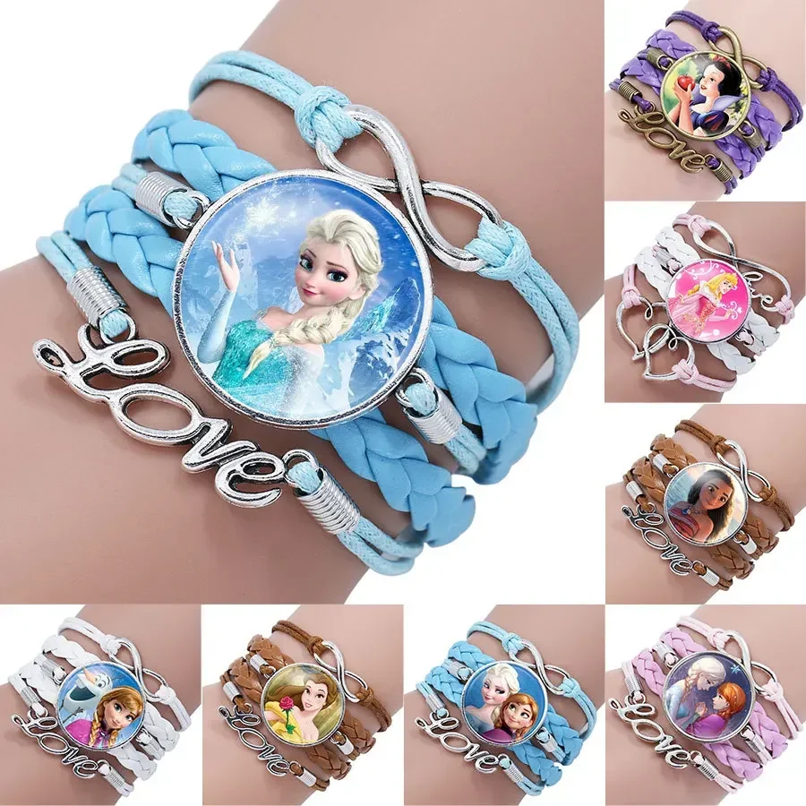 

New Anime Disney Frozen 2 Elsa Anna Princess Cartoon Bracelet Action Figure Toys Lovely Wristand Girl Gift Christmas Gifts Toys