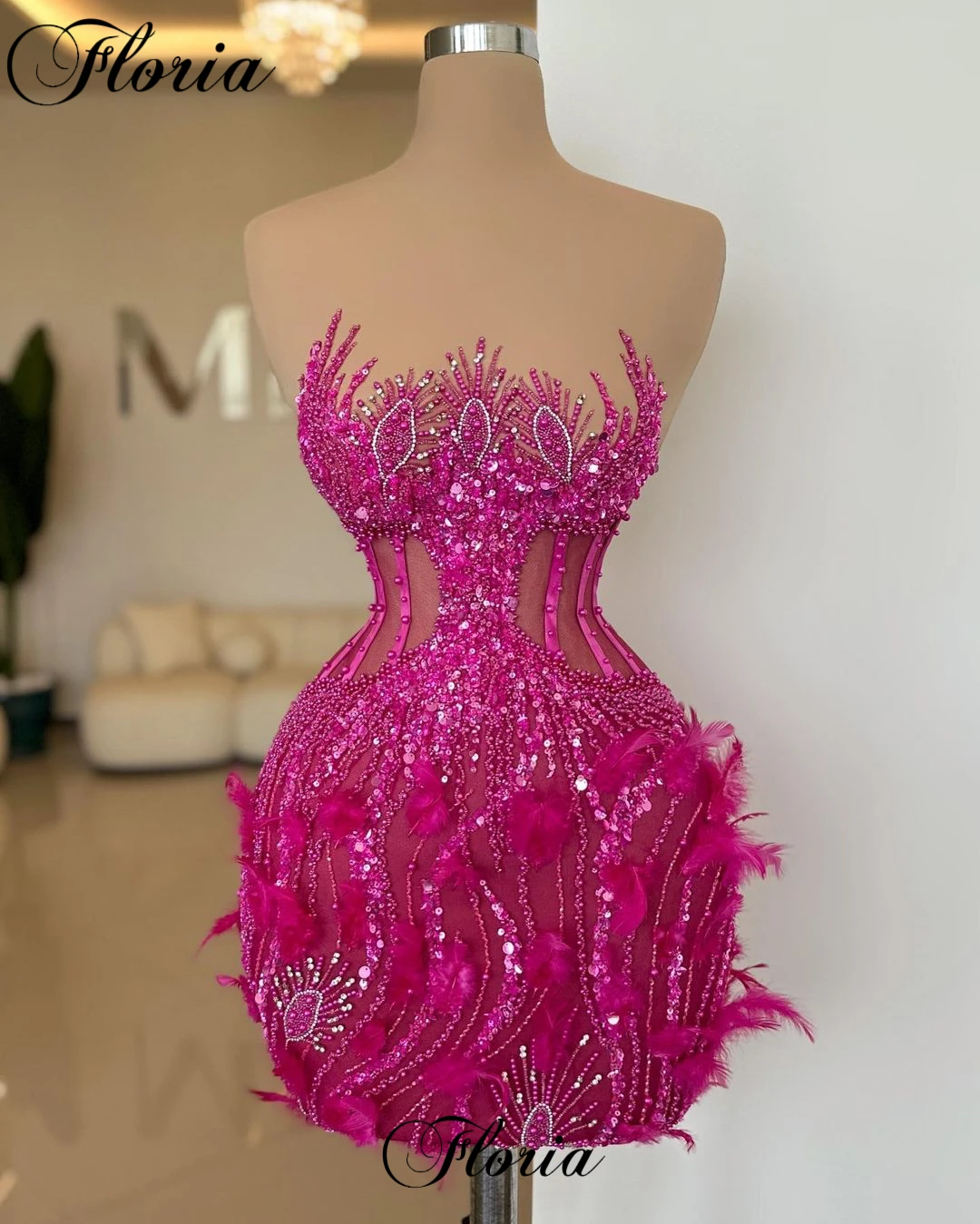 Short Mermaid Cocktail Dresses For Women Sleeveless Beaded Prom Dresses Pageant Gowns Custom For evening dresses,cocktail dress,women mini dresses