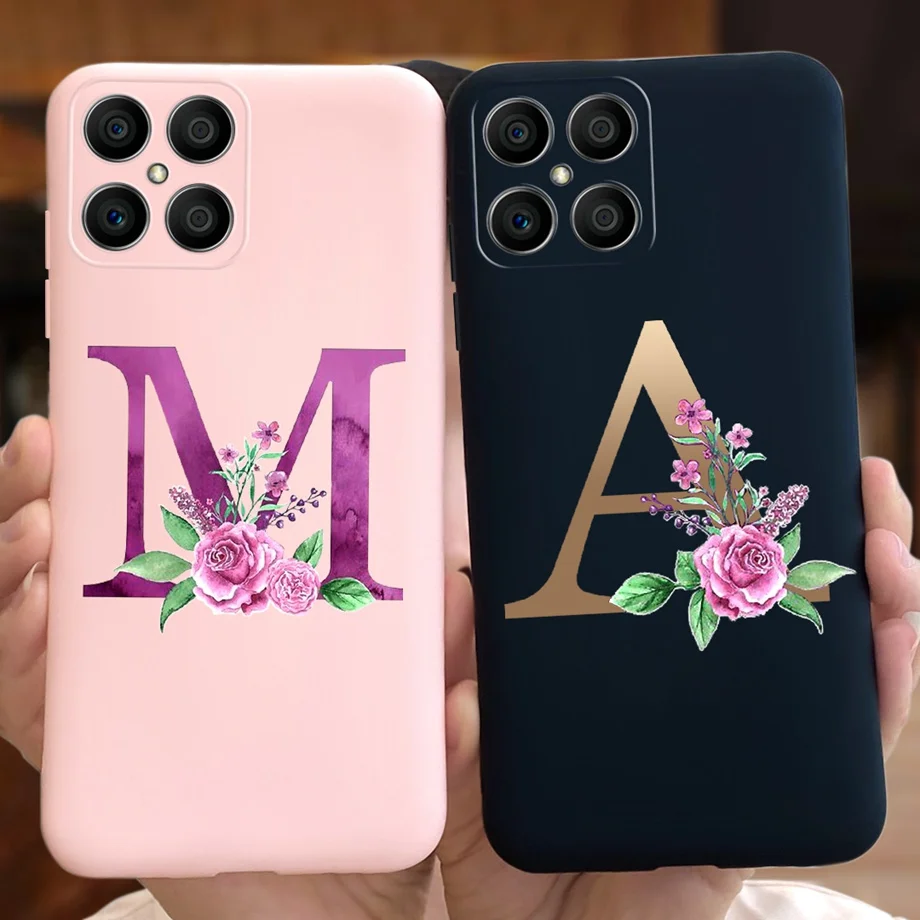 Per Huawei Honor X8 4G Custodia Honor 8X Cover Letters Dalla A Alla Z Custodia Rosa Nera Per Honor8X Honorx8 X 8 Custodia Morbida Opaca