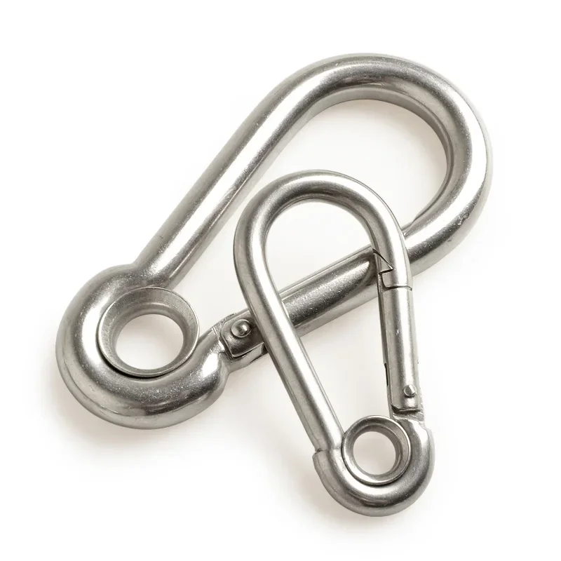 M4 M5 M6 M8-M12 304 Stainless Steel Spring Snap Hook-Heavy Duty Locking Carribenares For Climbing Normal Form 1Pcs