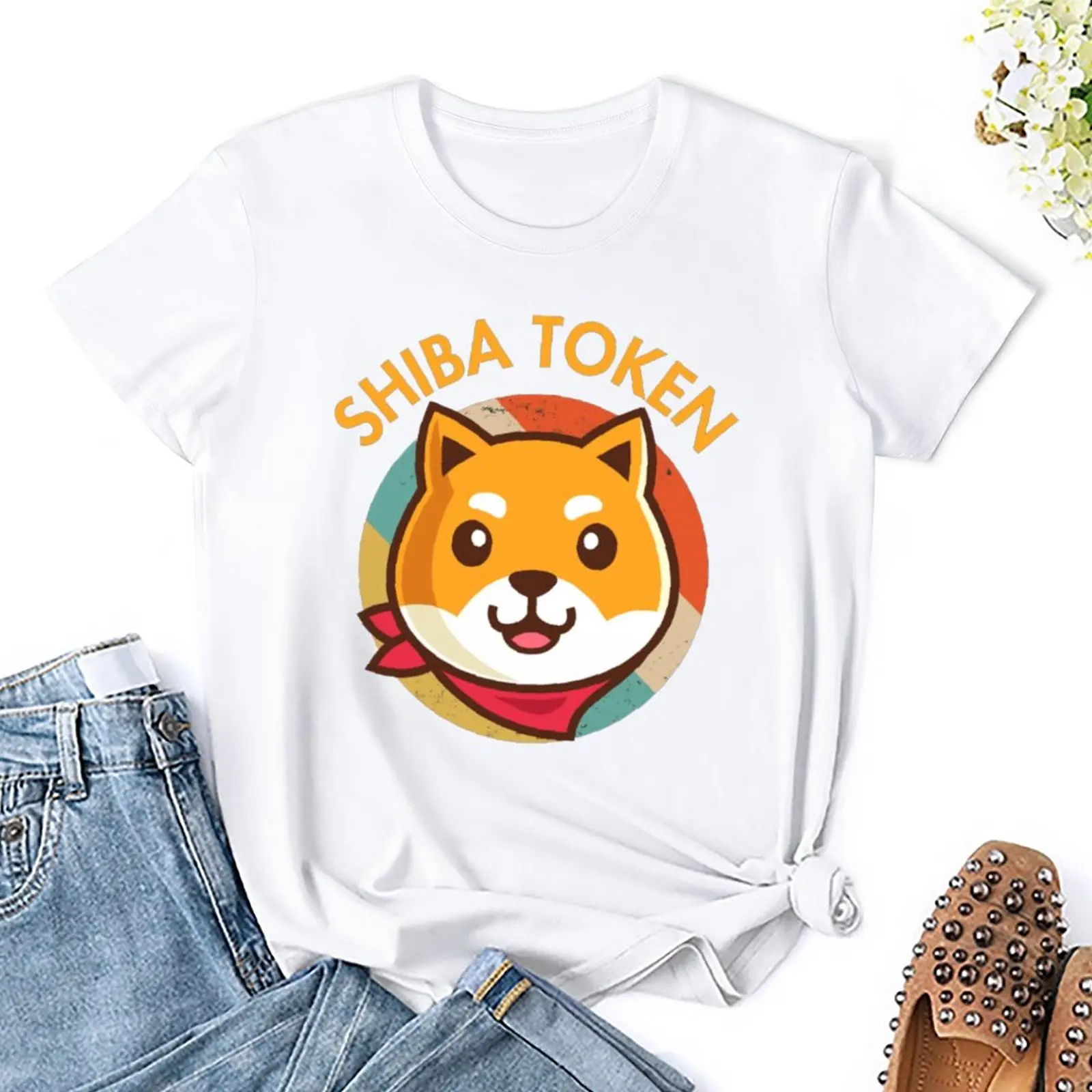 

Shiba Inu Token Crypto Shib Coin Cryptocurrency Hodler Pure Cotton Sport Funny Graphic High Quality T-shirts Home USA Size