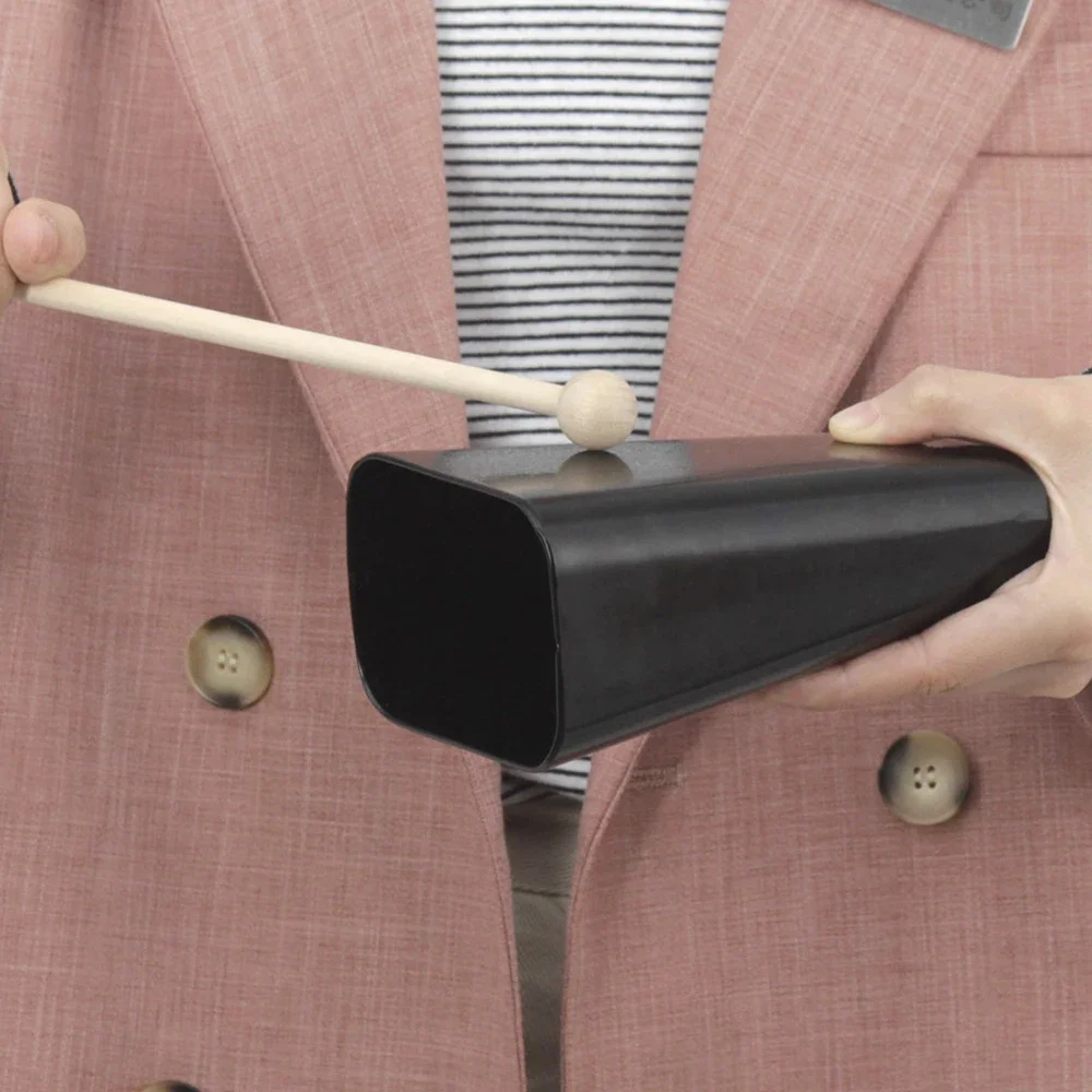Hand Bell Children Percussion Instruments 6 Inch Cowbell Percussion Instrument Black Metal Cattlebell Hand Held Cow Bell Drum Set Musical Instrument Part