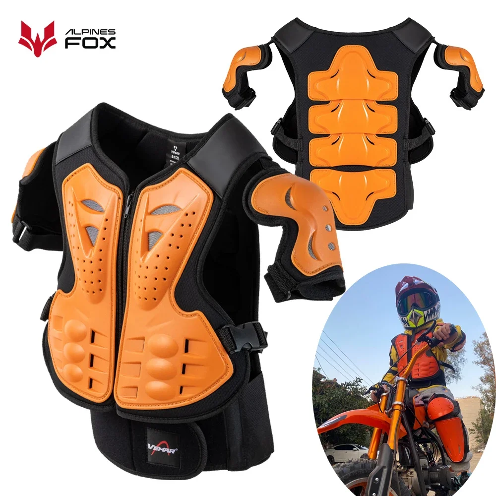 Kids Motorcycle Armor Suit Dirt Bike Chest Back Protector Motocross Children Protective Gear Skiing Skating Elbow Knee Pads