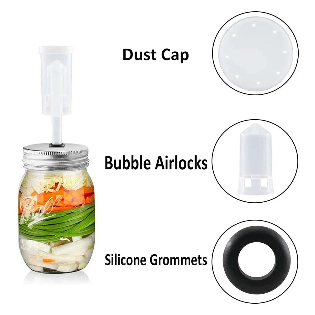 2pcs Brewing Air Lock Brewing Barrels Exhaust Valve Fermentation Wine Beer Making Water Sealed Check Valve Three-Piece Airlock