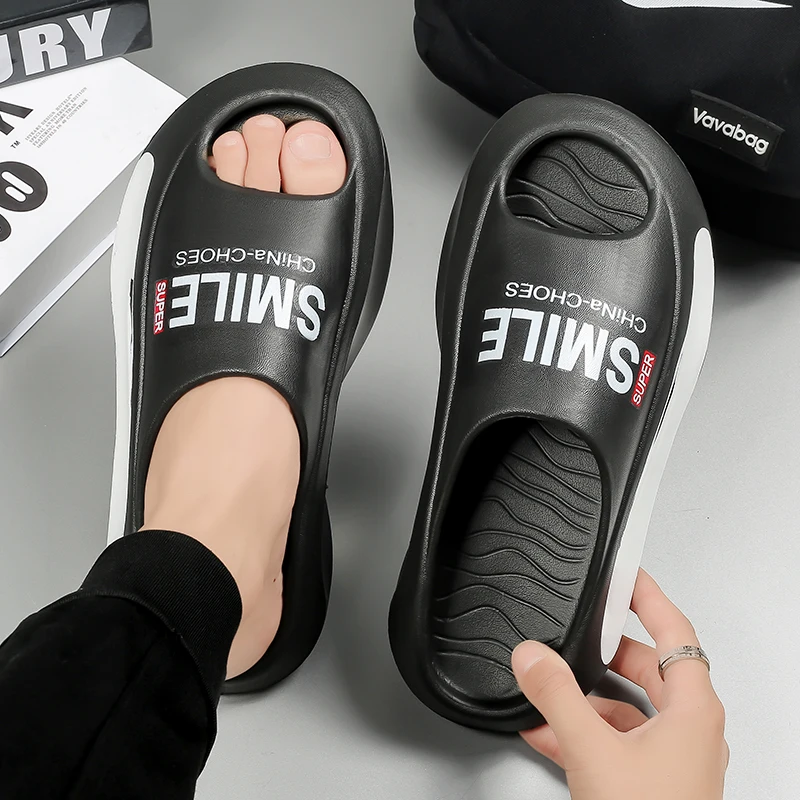 Men's Summer Slippers EVA Super Soft Slip-on Slippers For Men Fashion Wear-resistant Platform Shoes Summer Flip Flops