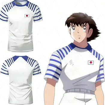2026 New Captain Tsubasa Anime Men Women T-Shirt Japanese Flag Print Summer Short Sleeve Casual Tee Sport Kids Cycling T-Shirt 1
