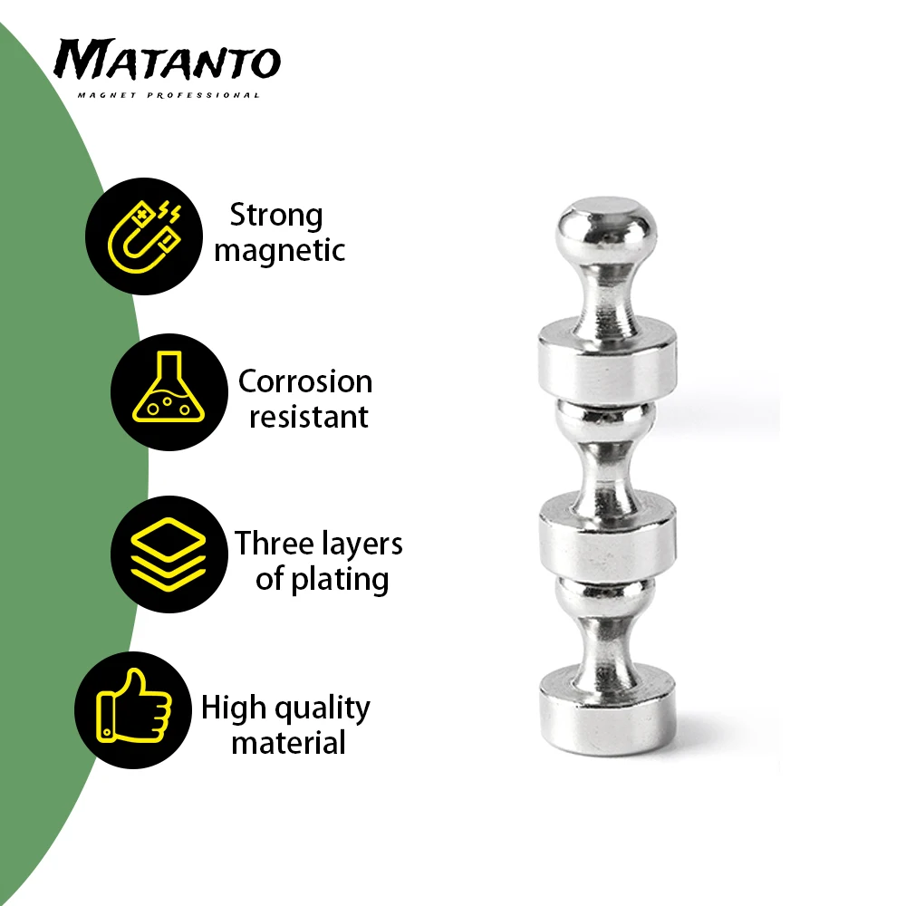 마그네틱 푸시핀, 강력한 자석 푸시핀, 사무실 화이트 보드 자석 교육 보드, 마그네틱 네일, D16 mm x 20mm