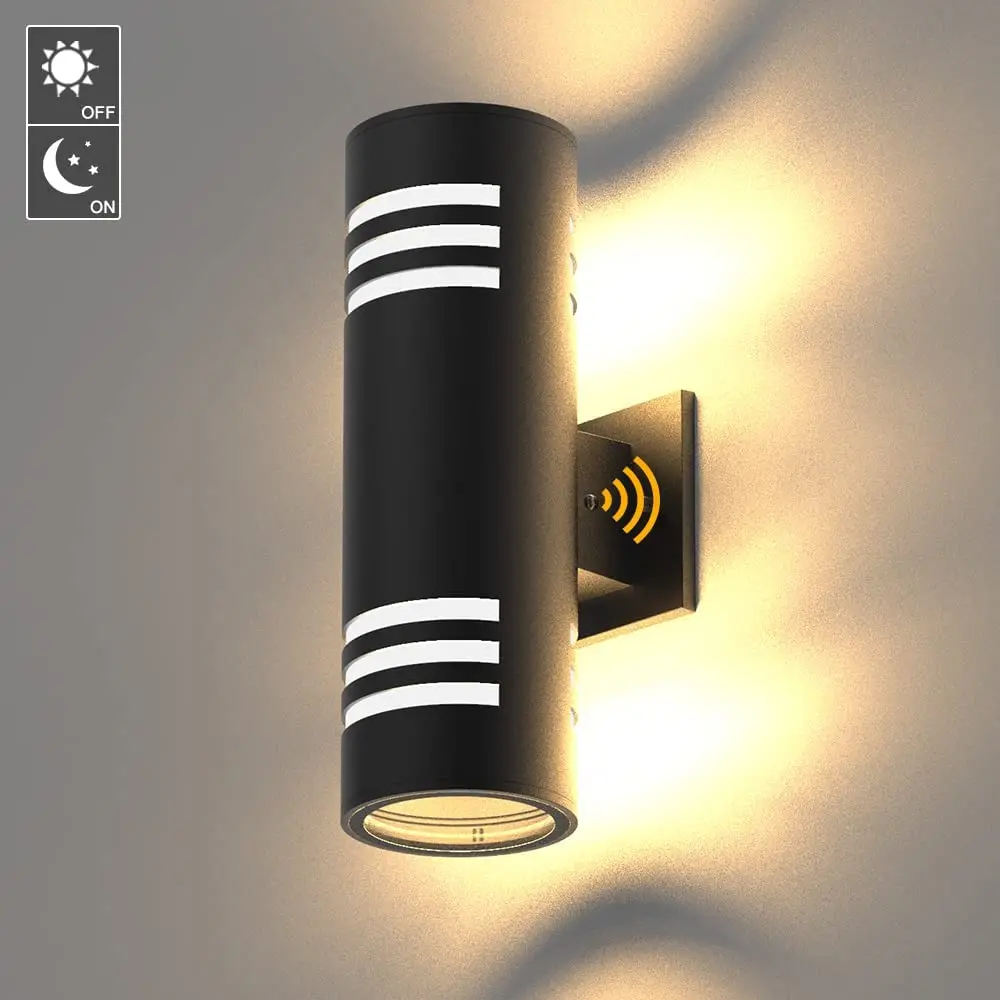 

Sytmhoe Dusk to Dawn Outdoor Wall Light Fixtures Anti-Rust Waterproof Cylinder Black Light Sensor Large Exterior Wall Sconce fo