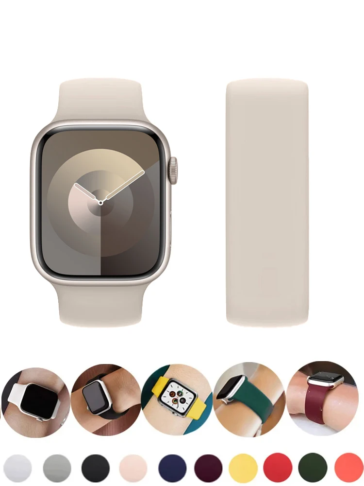 

Ремешок силиконовый для Apple Watch Band 44 мм 40 мм 45 мм 41 мм 38 мм 42 мм 49 мм