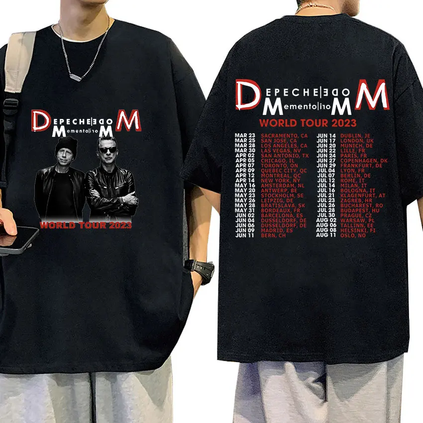 Rock Band Depeche Cool Mode Memento Mori World Tour 2023 Graphic Tee Shirt Men Women Hip Hop Clothing Oversized Cotton T-Shirts