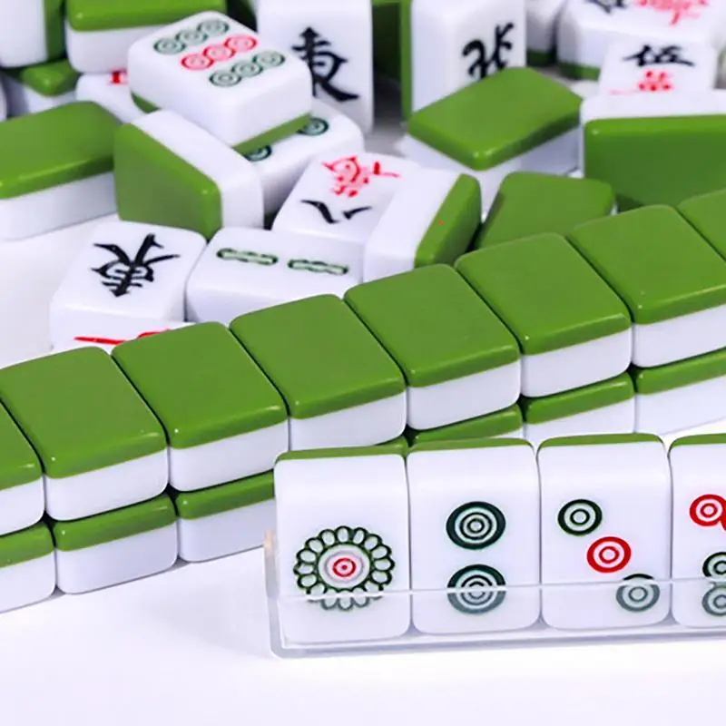 144Pcs/Set Mah-Jong Chinese Entertainment Mahjong Set Game Board