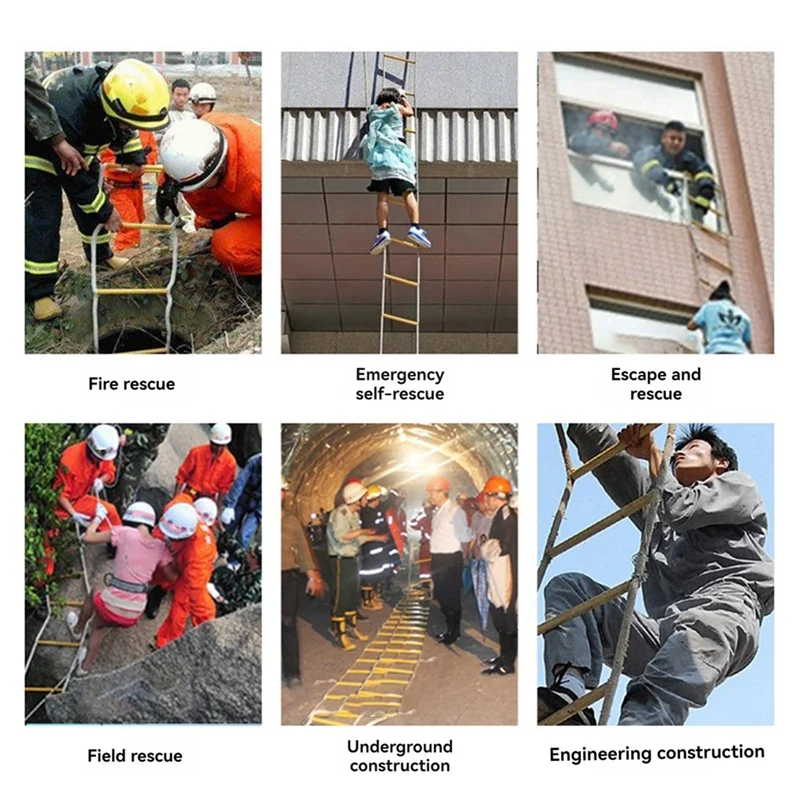 New-Rope Ladder, Emergency Fire Escape Ladder, Flame Retardant Safety Rope Fast Deployment,Ladder Escape Ladder,3M
