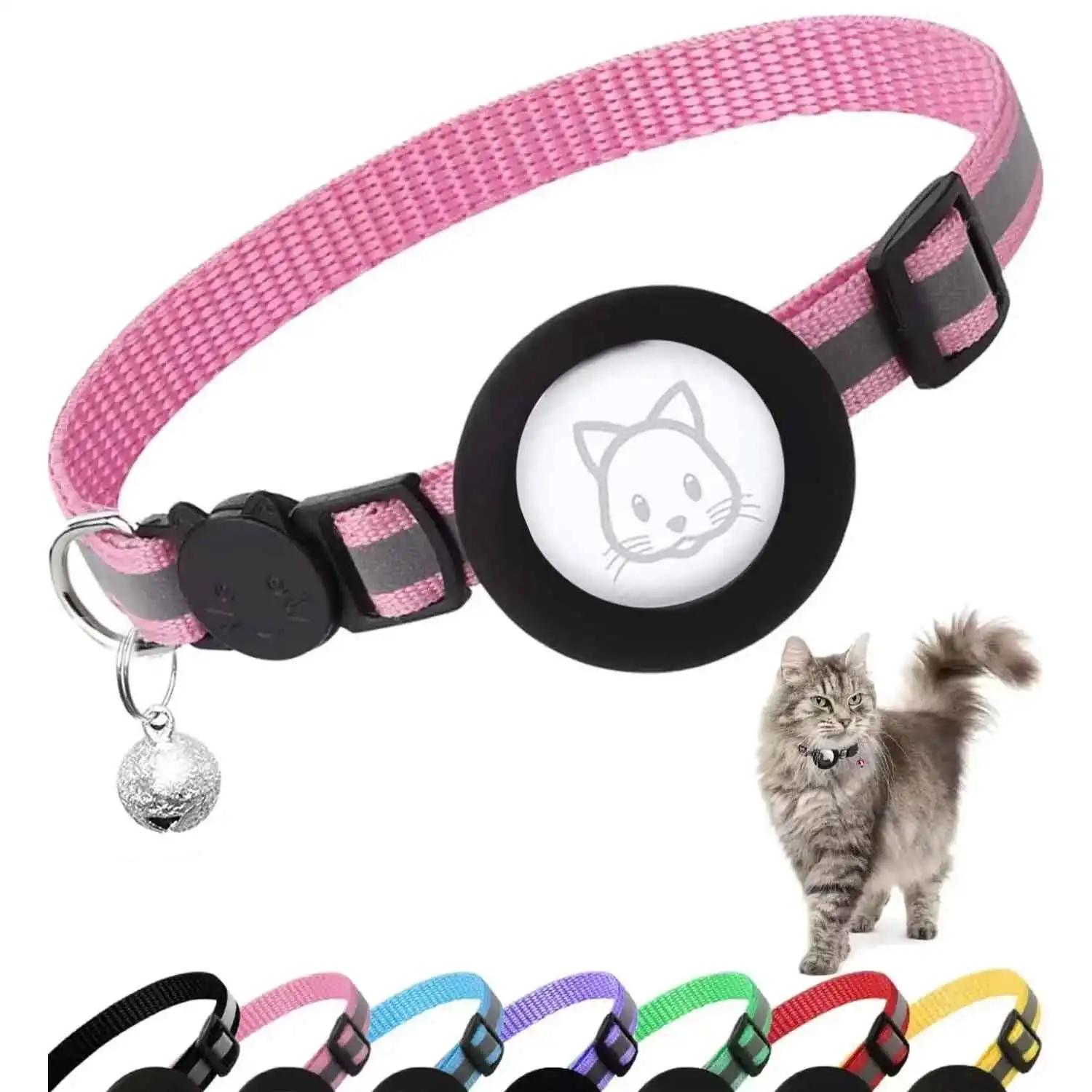 反射型エアタグキャットカラー、女の子と男の子のためのアップル