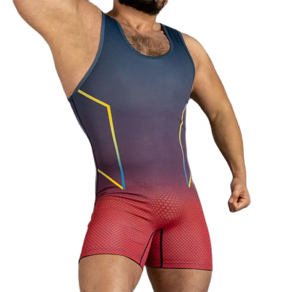 

Wrestling Singlets Boxing Skinsuit Men Sleeveless Weightlifting Clothing Running Team Speedsuit Gym Training Gymnastics Clothing