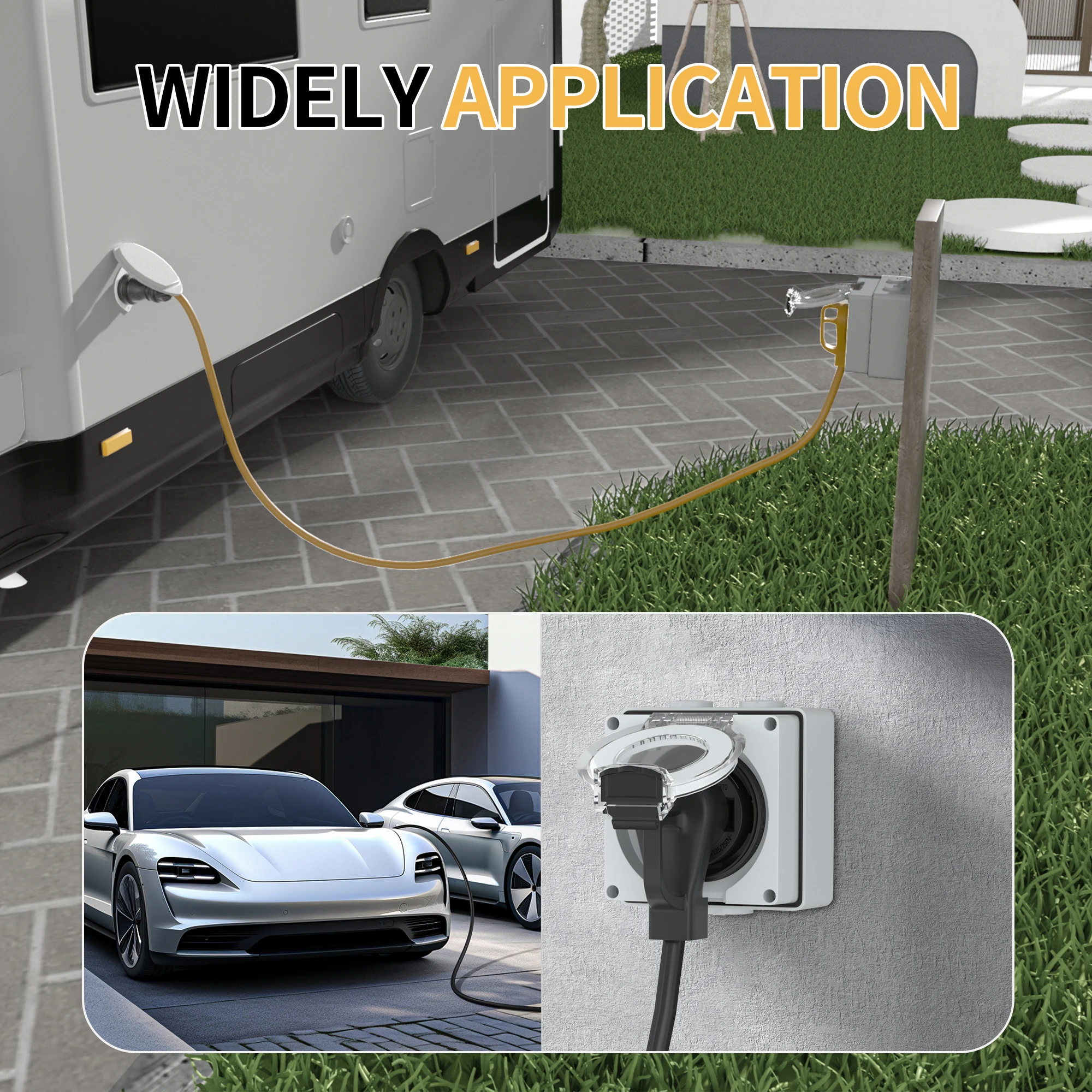 50 Amp RV Outlet Box rv outlet box 125/250V NEMA 14-50R RV Receptacle Weatherproof Electrical Power Outlet Panel for Camper Trailer