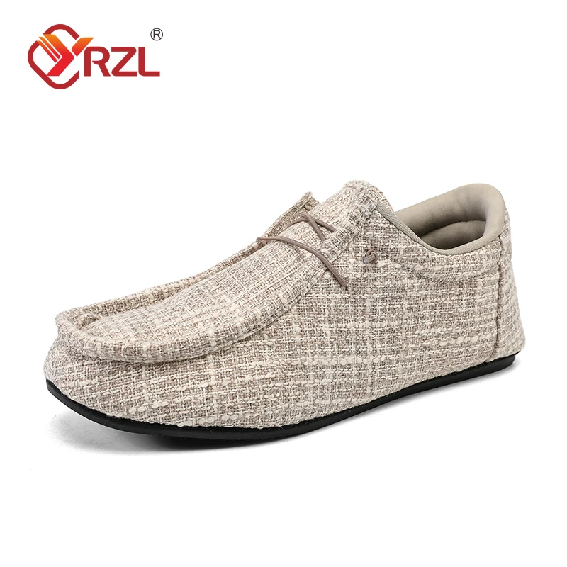 YRZL Canvas Loafers Men Shoes Comfortable Soft Slip on Loafers for Men Moccasins Male Driving Shoes Classics Canvas Sneakers