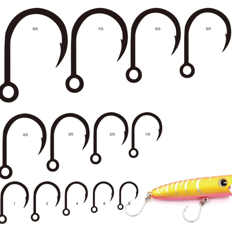 FishTrip Inline Single Hooks Replacement Hook Lures Hook Wide Gap for  Treble Replacement