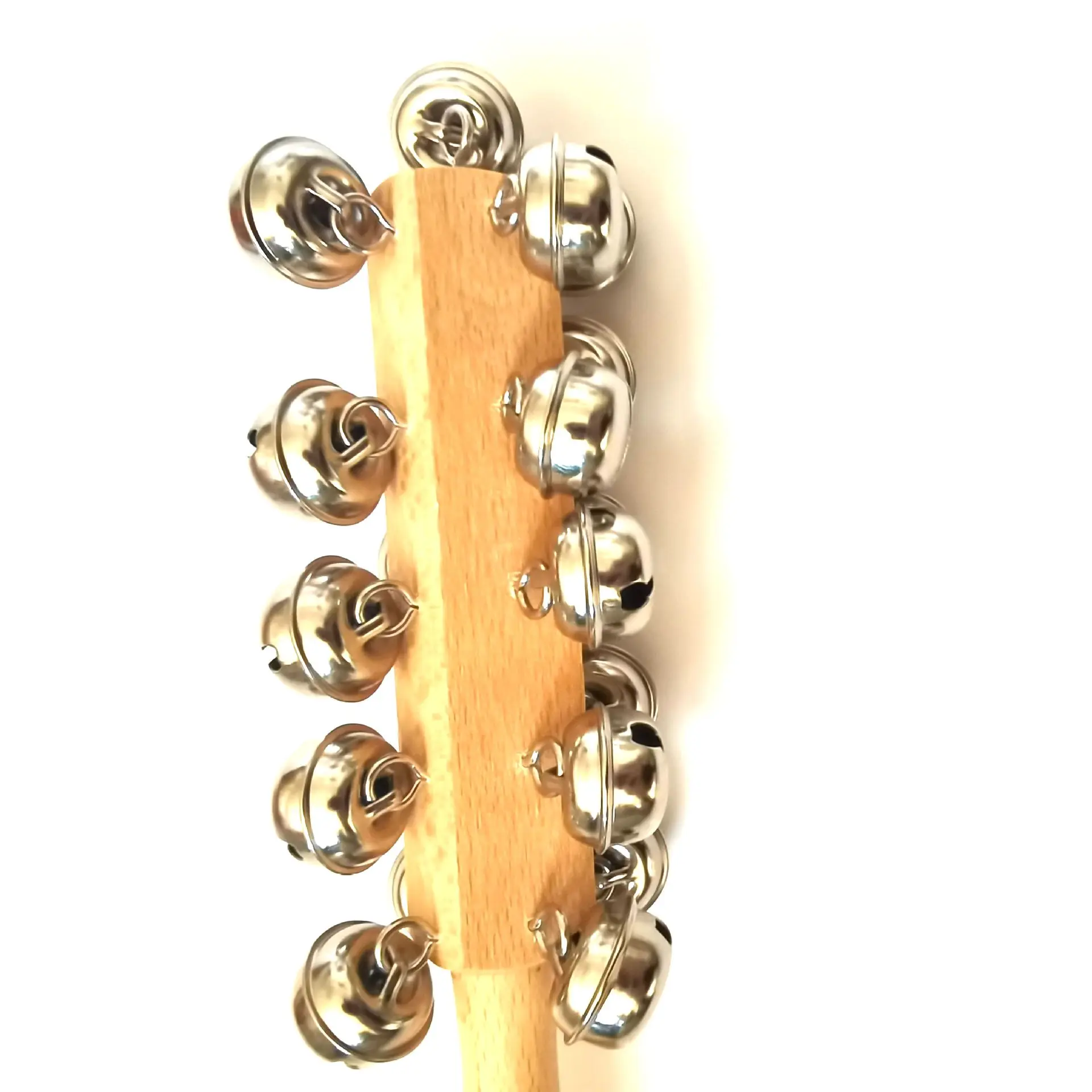 Rattle Held Bell Stick Wooden With 21 Metal Jingles Percussion Musical Toy Dance Party Rhythm Orff Musical Instrument
