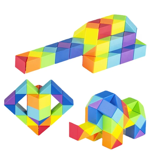 Dingsheng 24 and 36 48 60 72 Segments Magic Rule Snake multi-color 3d puzzle fidget gam Fidge Cube Twist Transformable Kid Puzzl 1