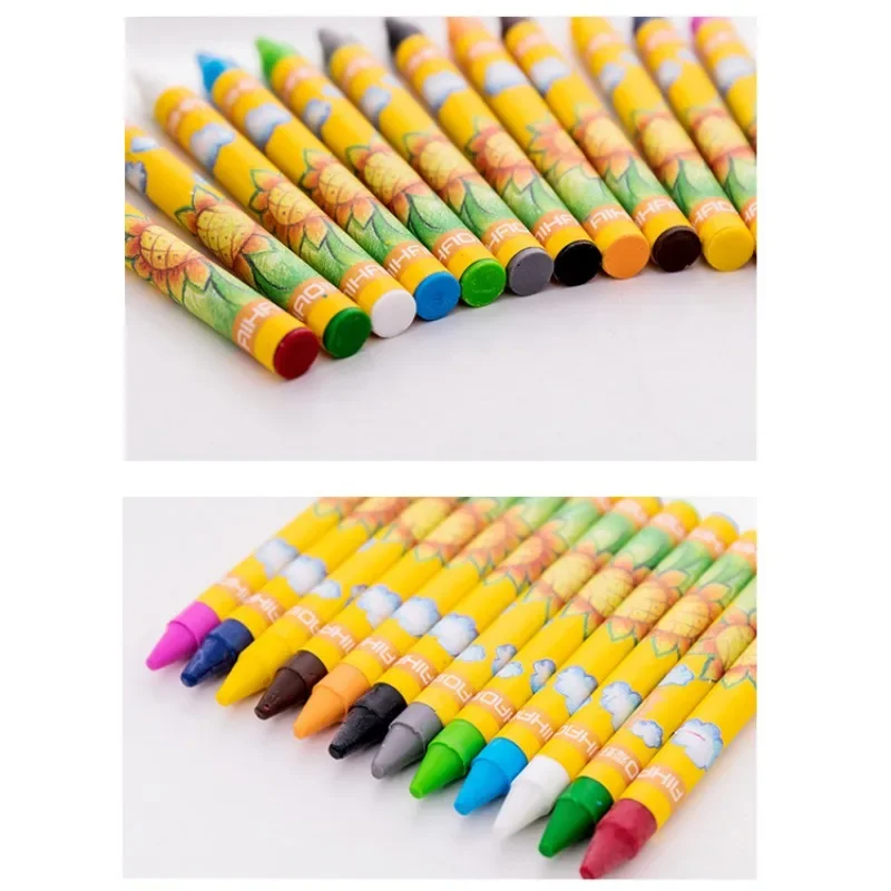 12 Colors Non-Toxic Crayon Oil Painting Stick Kids Student Pastel Pencils for Drawing