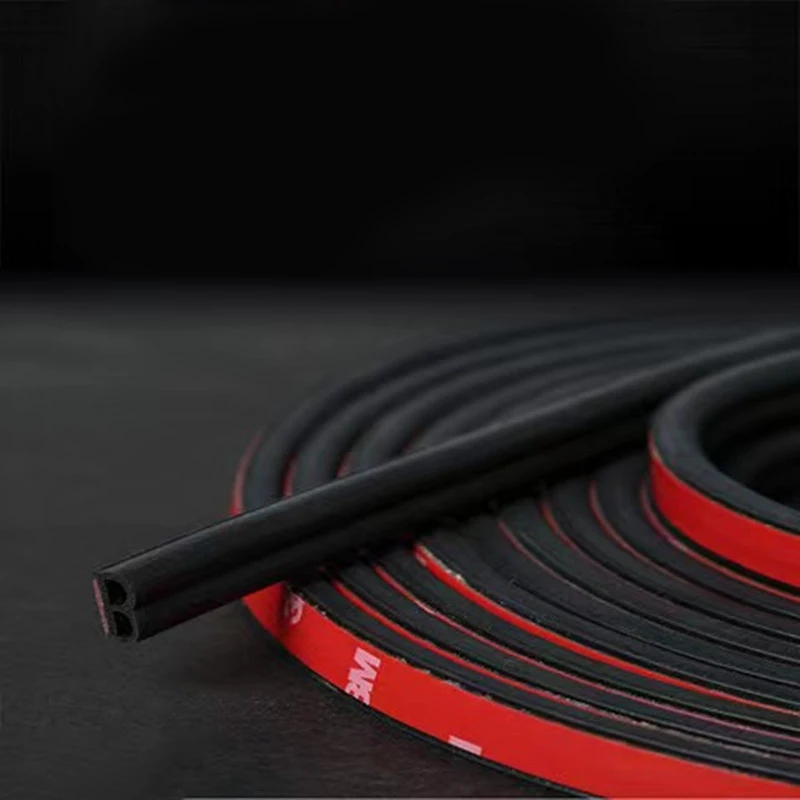 Car Door Seal Strip B Shape Weatherstrip Rubber Window Seal Strip Anti-Dust Noise Soundproof Leak-proof 5M