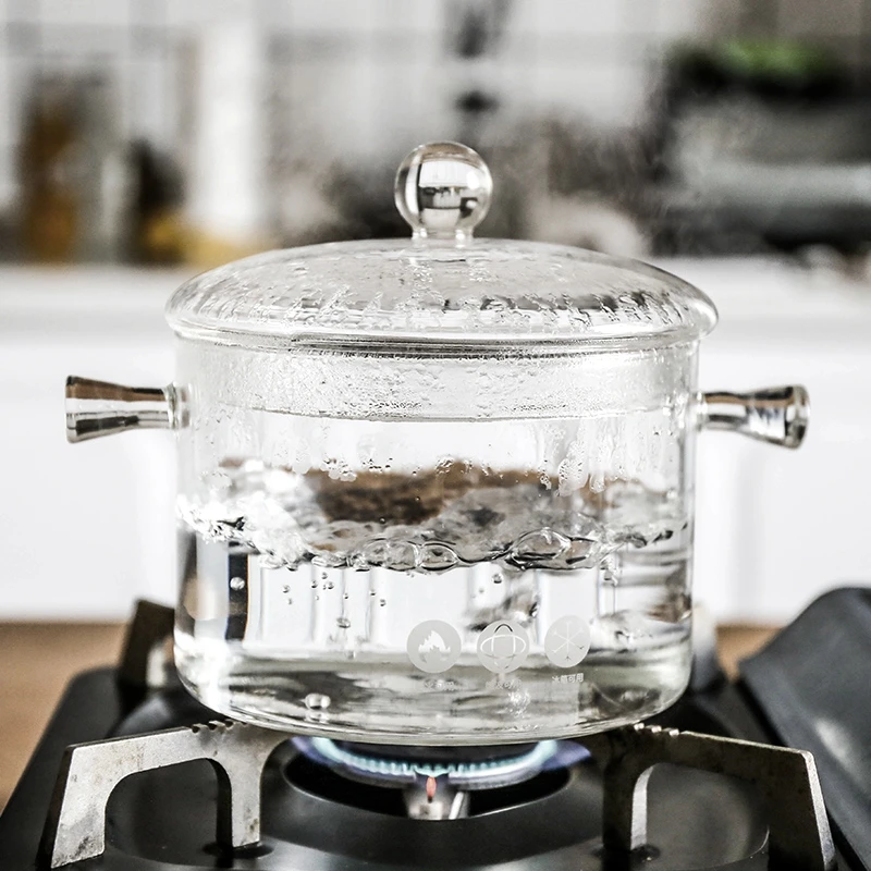 Clear Glass Soup Pot Transparent Glasses Bowl Household Heat-resistant  Porridge Pot Kitchenware Cooking Tools Cook Utensil 1.5L - AliExpress