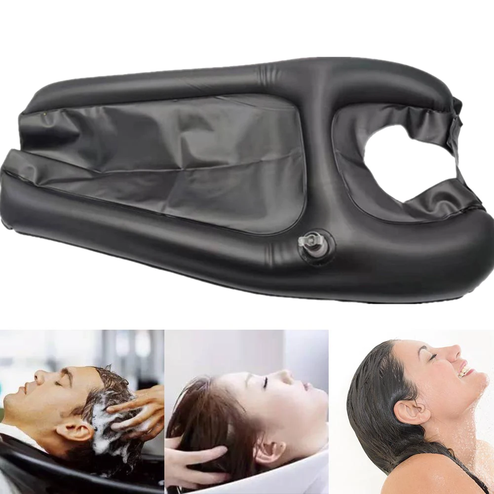 PVC Hair Washing Tray Lightweight Blow Up Washing Head Basin Portable Inflatable Shampoo Basin for Elderly Disabled Pregnant