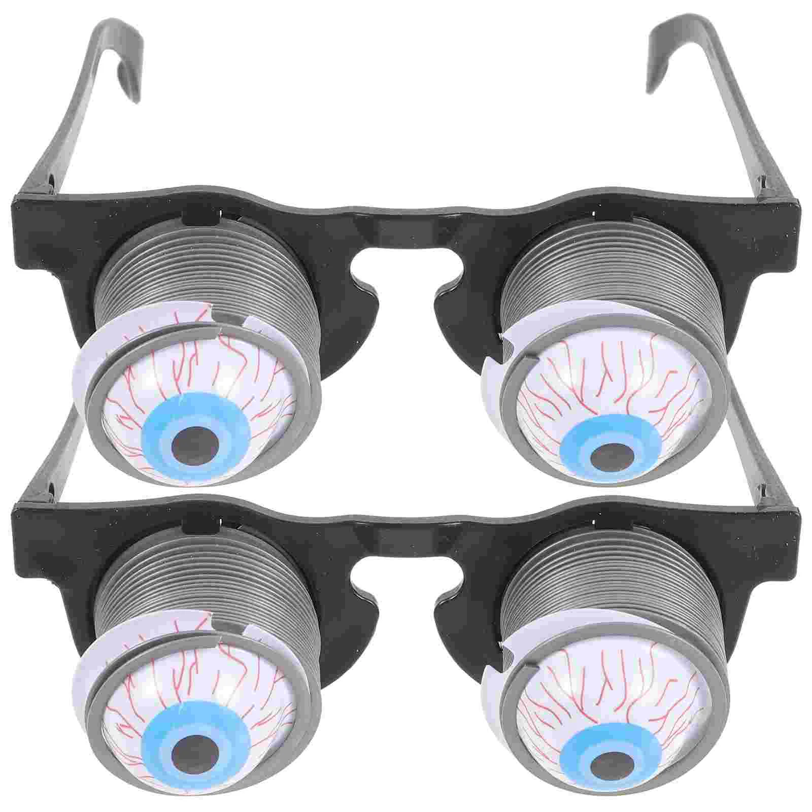 Clispeed Funny Eyes Glasses Novelty Eyewear Tricky Eyeball Eyeglasses Scary Spring Bloody Prank Eyeball Glasses Fake