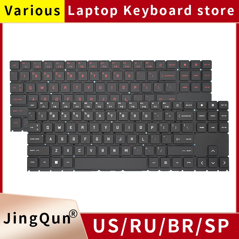 Teclado Portátil para Omen 15-en 15-en0013dx 15-en0023dx sp Eua Russo Espanhol Rgb Retroiluminado Colorido