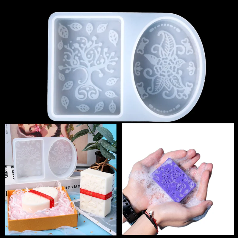 Silicone Soap Molds Western Art Plant Pattern 3D Craft Art Silicone Soap Mold Oil Soaps Resin Crafts Tools Making Gift silicone mold soap molds