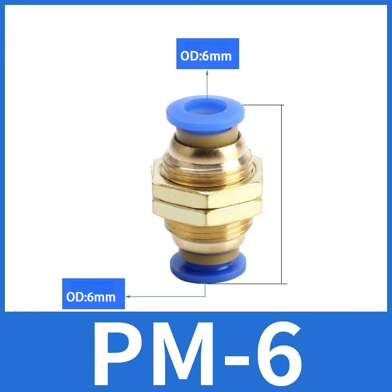 Generic 5pcs Connettore Unione Paratia Tubo Raccordi Ad Innesto Aria Pneumatica - Foto 6