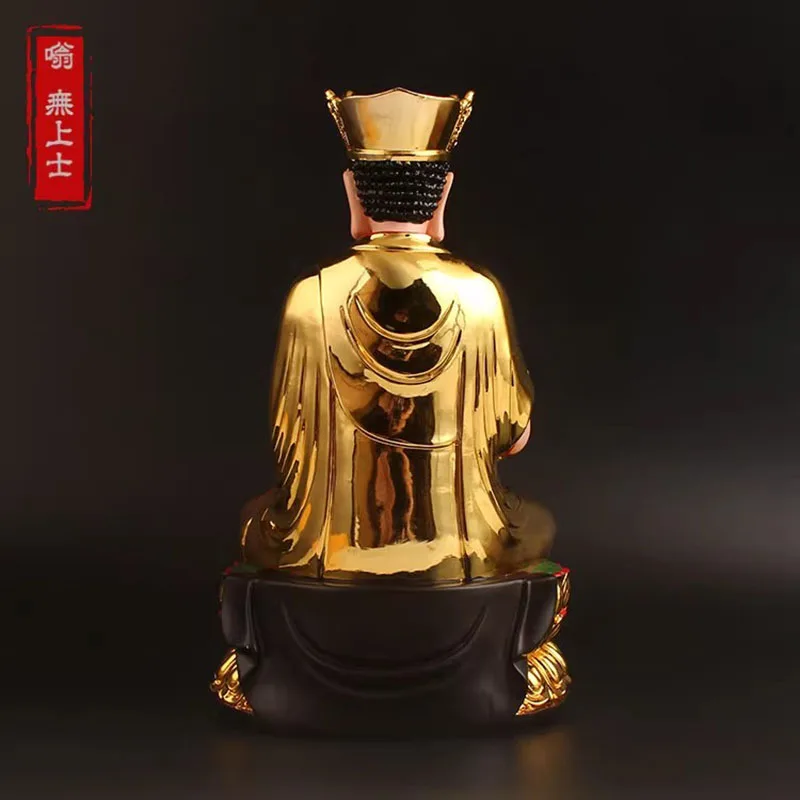 Super Big Vairocana Bodhisattva Buddha Statue,Rulai Gold Resin Three Treasured Safe Figurines Home Putting Decoration 27cm