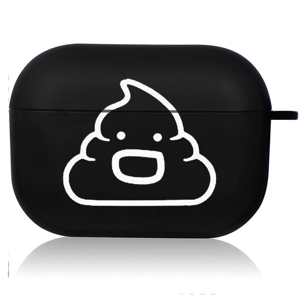 Creative Line Art Black Airpod Case - Cute Cartoon Design