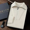 Autumn and Winter New Collection (100% Cashmere) Men's Casual Thick Ingot Needle Navy Collar Temperament Sweater for Men 4