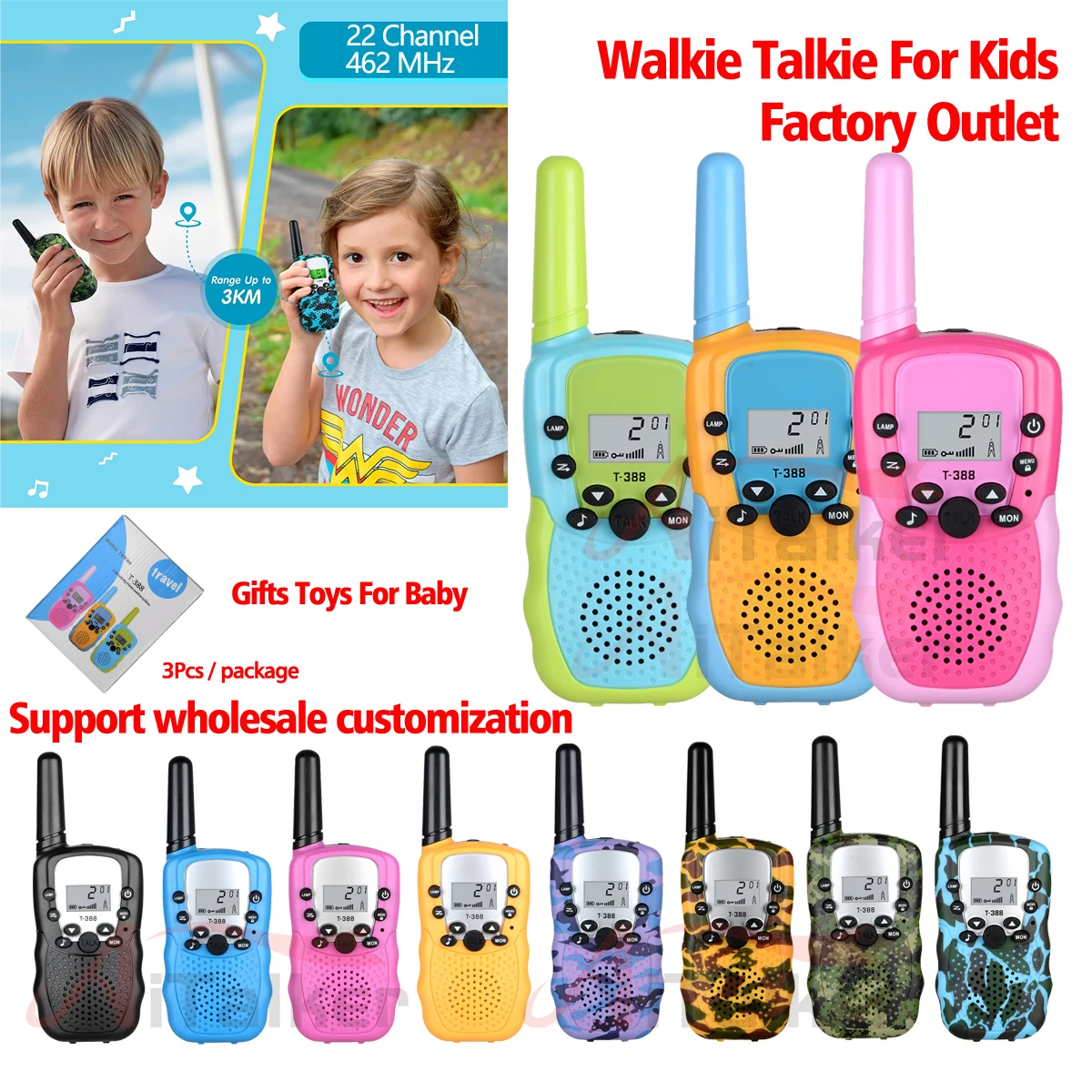 Woki Toki Walkie Talkie Pmr446 2pcs For Baofengbft3 Best Gift For Children  Radio Handheld T3 Miniwireless Two Way Radio Kids - Walkie Talkie -  AliExpress