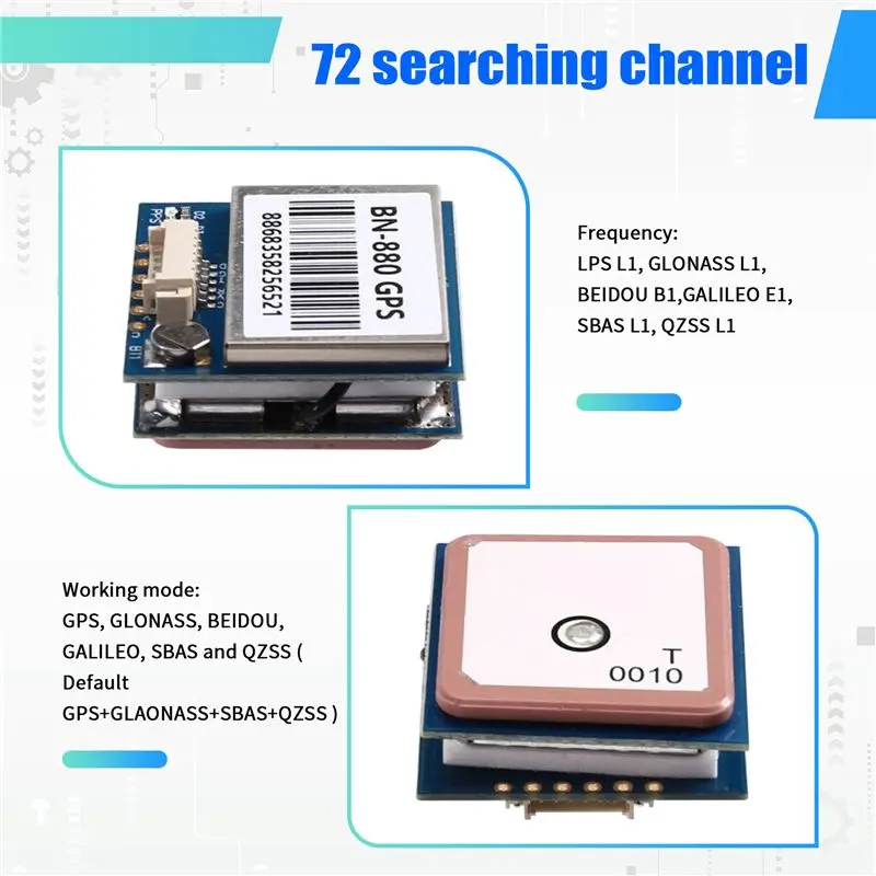 QMC5883L 나침반 센서를 포함한 AMP2.6/PIX-HAWK 비행 컨트롤러용 ABSK-BN-880 GNSS 듀얼 GPS 모듈