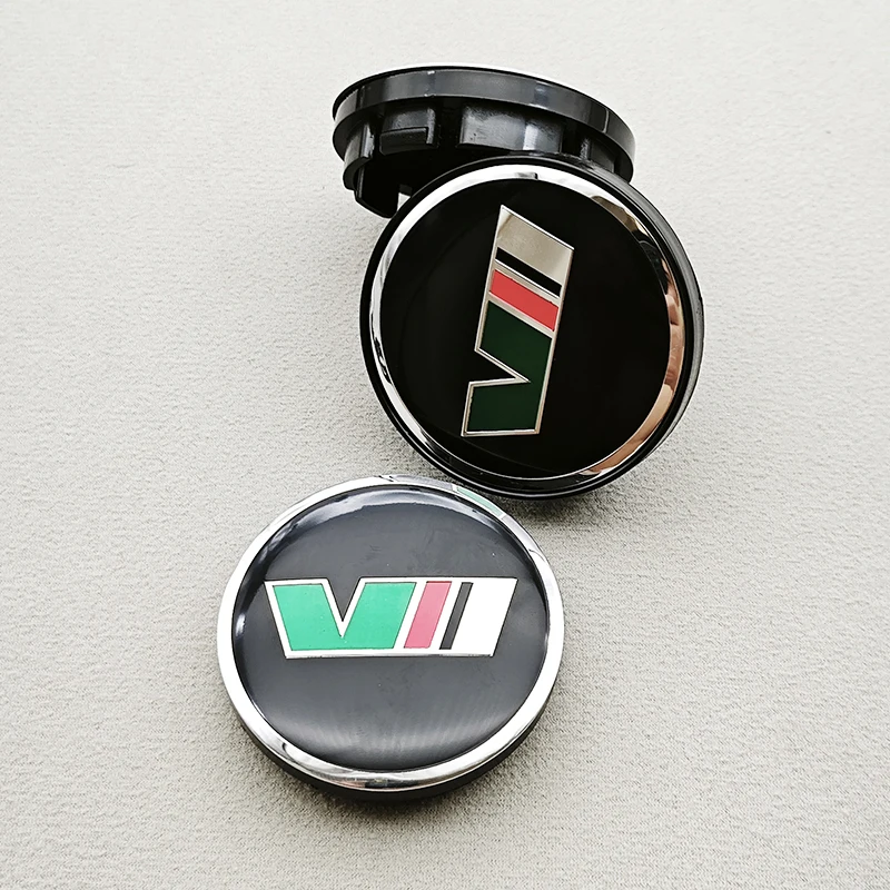 Elegant Car Wheel Hub Caps – Set of 4, Premium Rim Logo V Badge